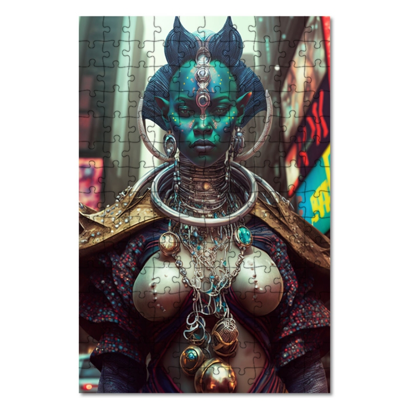 Dřevěné puzzle Fantasy vesmírný tvor 1