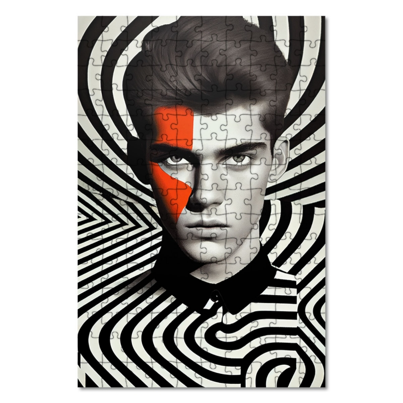 Dřevěné puzzle Retro móda - obrazce 1