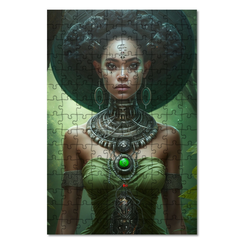 Dřevěné puzzle Fantasy vesmírná cestovatelka 3