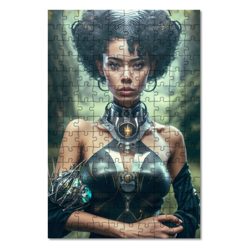 Dřevěné puzzle Fantasy vesmírná cestovatelka 1