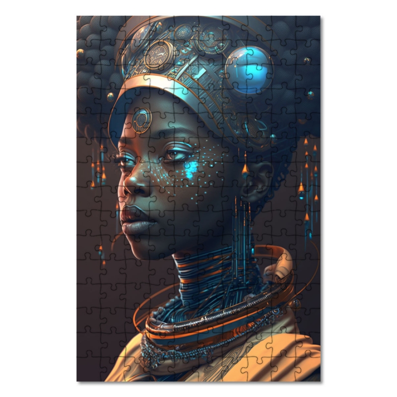 Dřevěné puzzle Fantasy vesmírná dívka