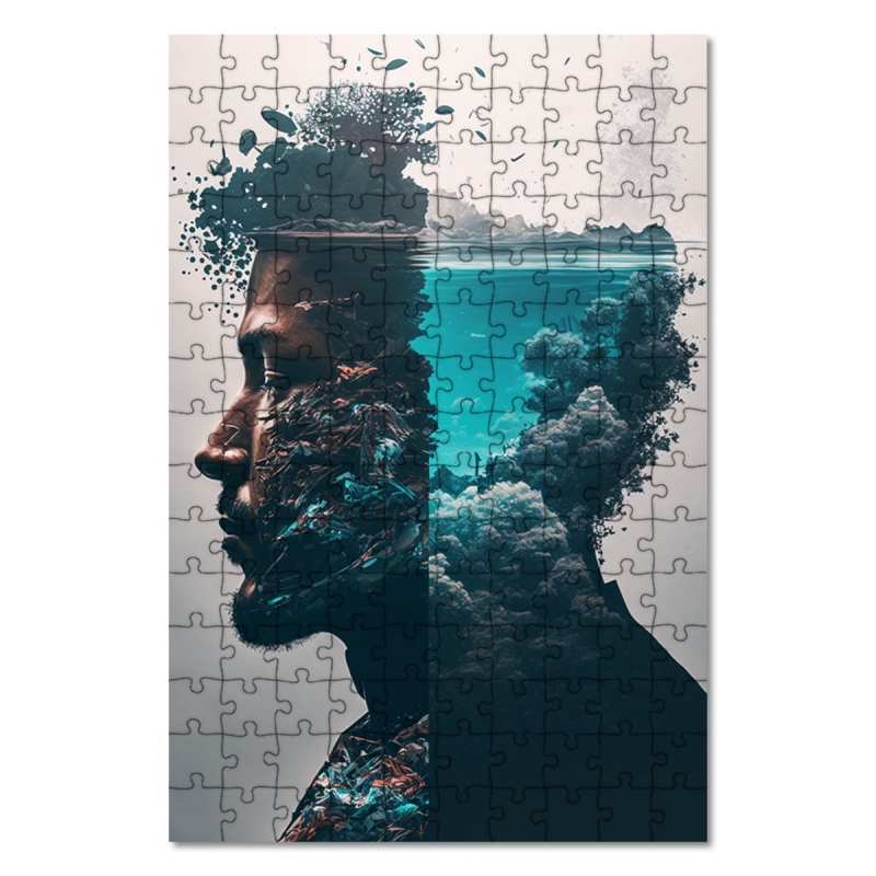 Dřevěné puzzle Myšlenkami u moře