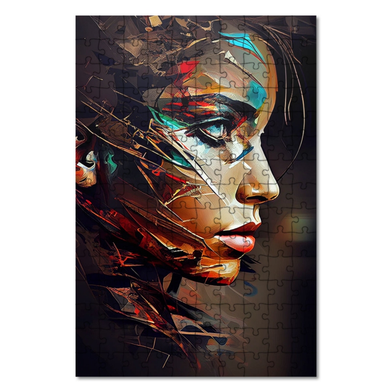 Dřevěné puzzle Olejomalba - Rozpad tváře