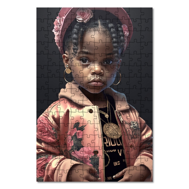 Dřevěné puzzle Moderní holčička