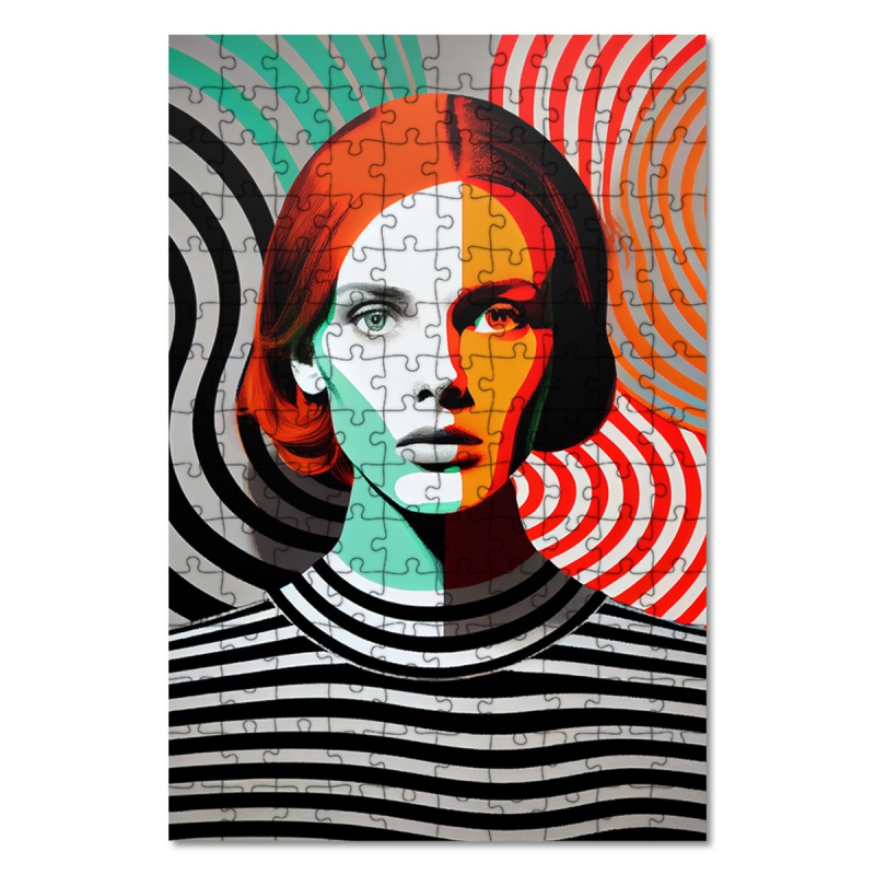 Dřevěné puzzle Retro móda - obrazce 2