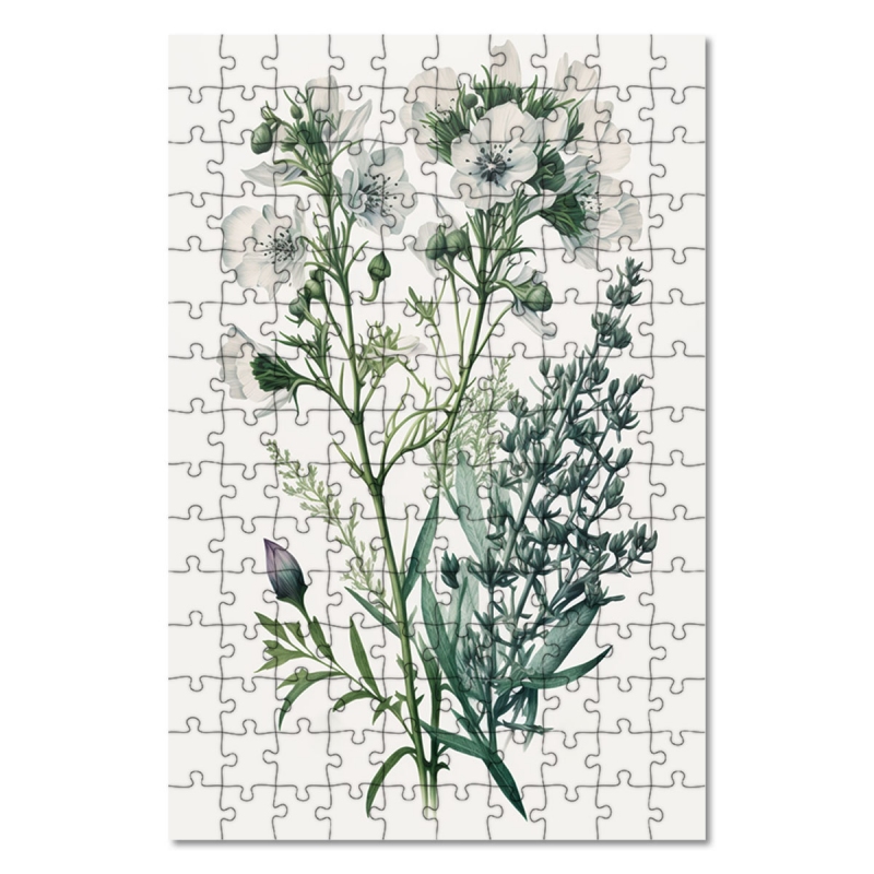 Dřevěné puzzle Květinový herbář 2