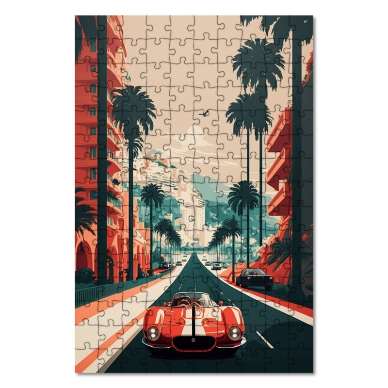 Dřevěné puzzle Retro Monaco