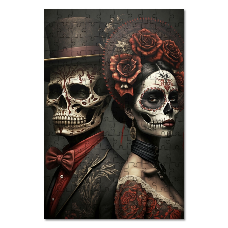 Dřevěné puzzle Día de Muertos 1
