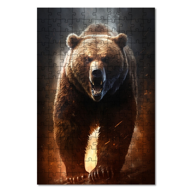 Dřevěné puzzle Grizzly