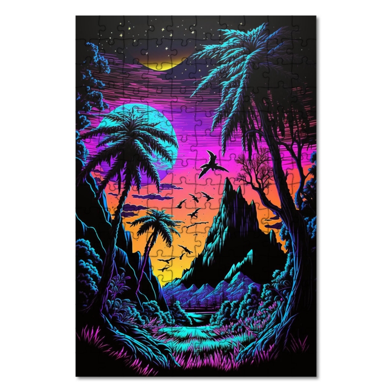 Dřevěné puzzle Fantastický ostrov