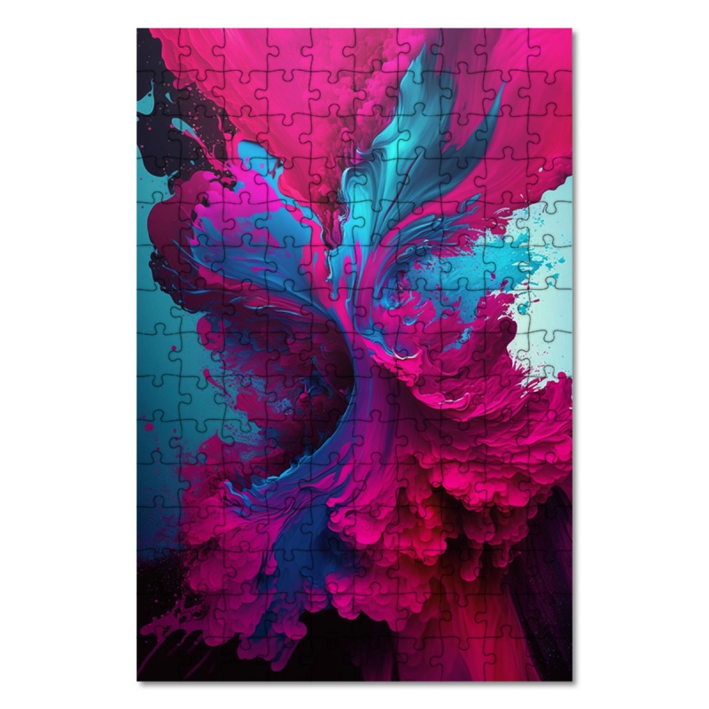 Dřevěné puzzle Barevný inkoust 2