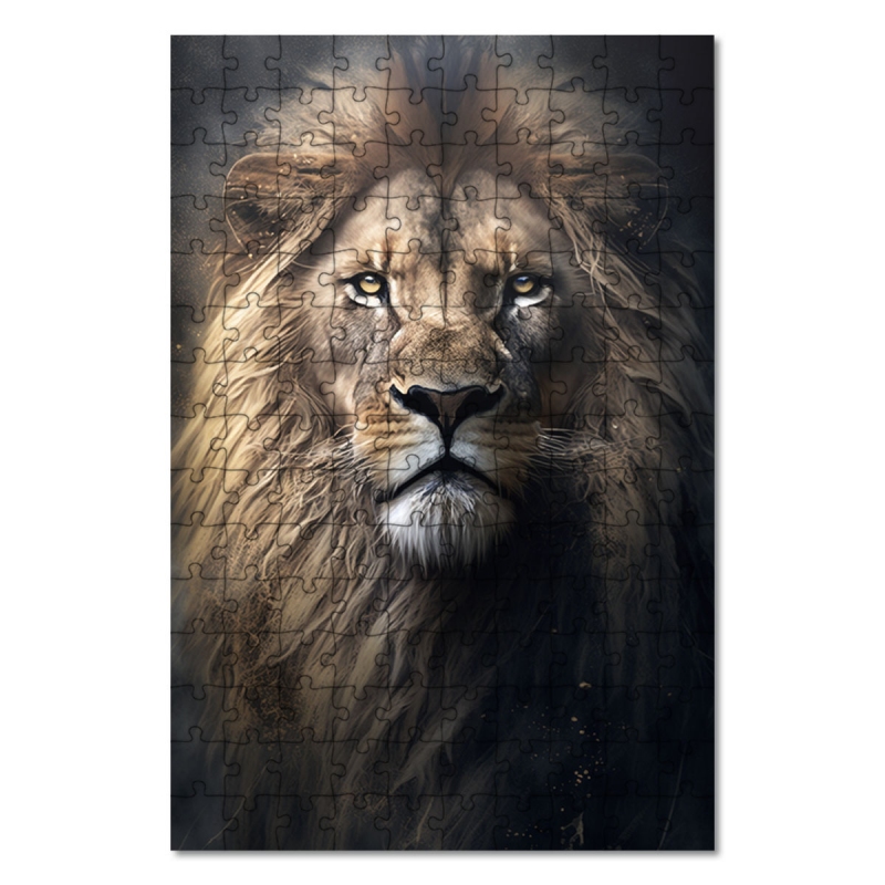Dřevěné puzzle Lev