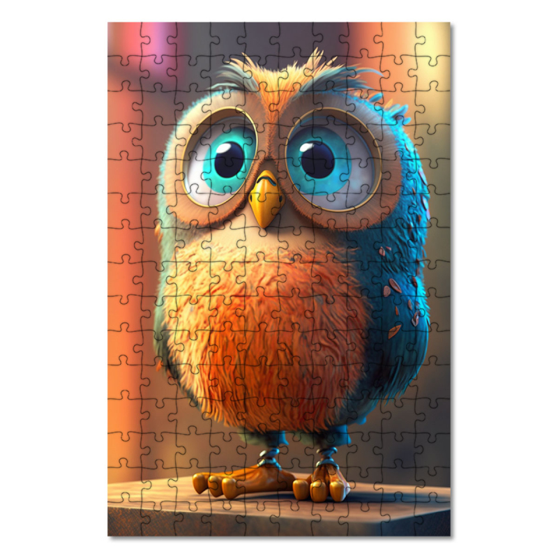 Dřevěné puzzle Roztomilé sova