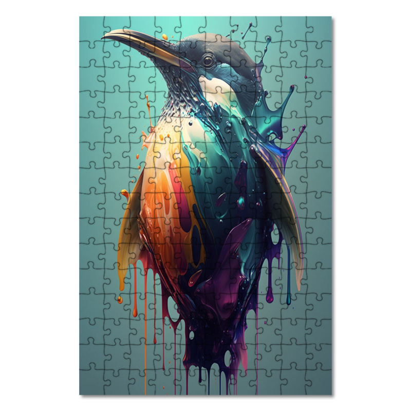 Dřevěné puzzle Graffiti tučňák 1