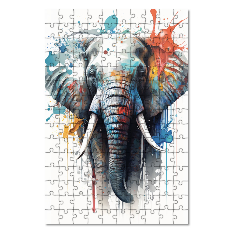 Dřevěné puzzle Graffiti slon