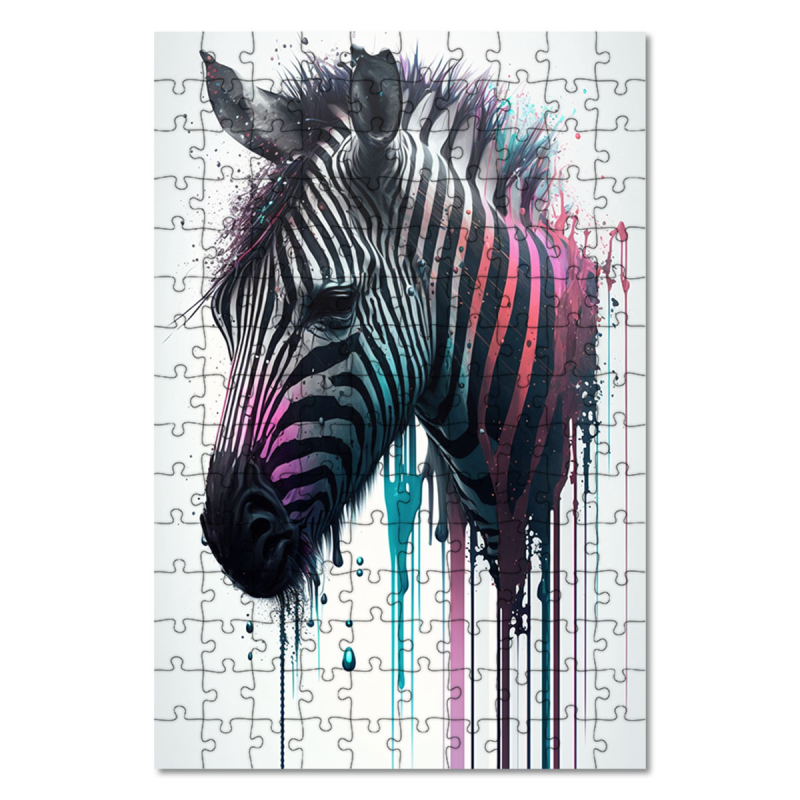 Dřevěné puzzle Graffiti zebra