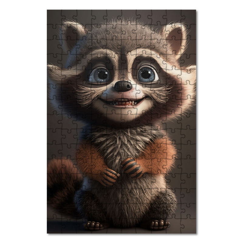 Dřevěné puzzle Animovaný mýval