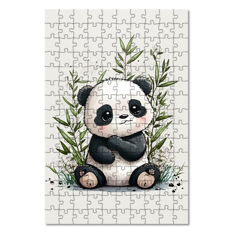 Dřevěné puzzle Malá panda