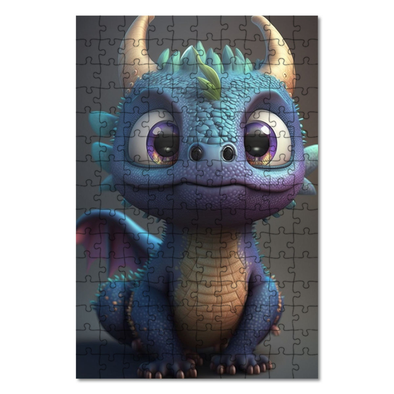 Dřevěné puzzle Roztomilý drak