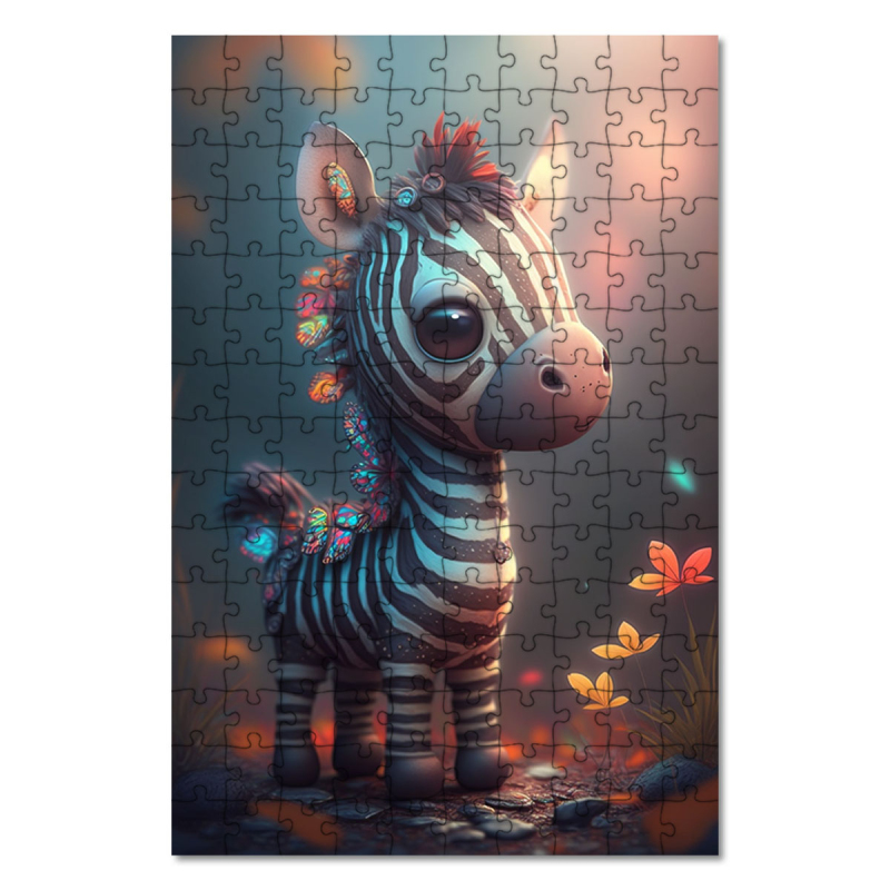 Dřevěné puzzle Roztomilá zebra