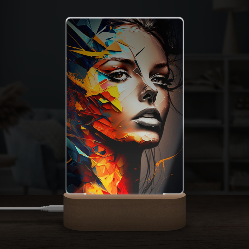 Lampa Posterizovaná tvář ženy