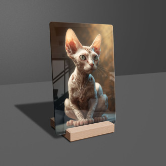 Devon Rex kočka akvarel