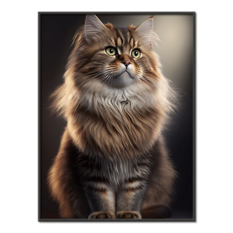 Sibiřská kočka akvarel