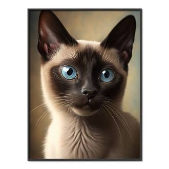 Siamská kočka akvarel
