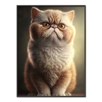 Exotická krátkosrstá kočka akvarel