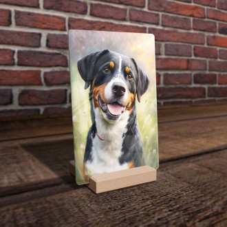 Entlebucherský salašnický pes akvarel