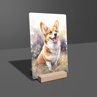 Pembroke Welsh Corgi akvarel