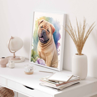 Čínský Shar-Pei akvarel