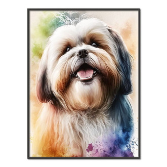 Lhasa Apso akvarel