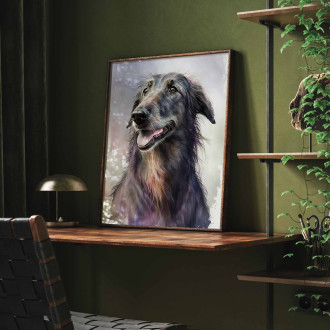 Skotský deerhound akvarel