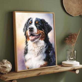 Bernský salašnický pes akvarel