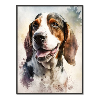 Treeing Walker Coonhound akvarel