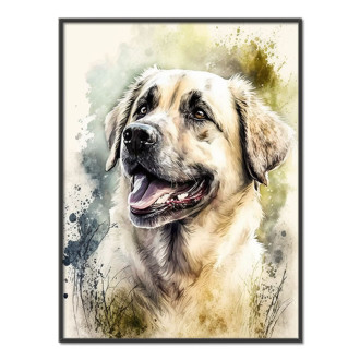 Anatolský pastevecký pes akvarel