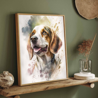 Beagle akvarel
