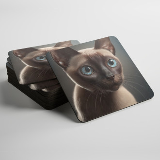 Podtácky Tonkinská kočka akvarel