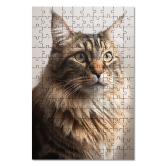 Dřevěné puzzle Norská lesní kočka realistic
