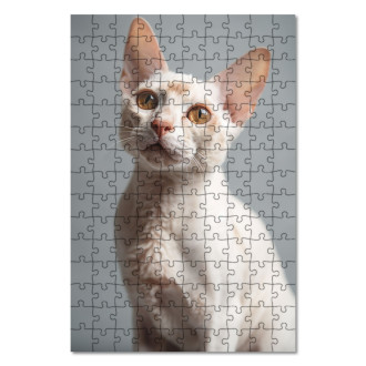 Dřevěné puzzle Devon Rex kočka realistic