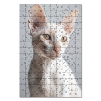 Dřevěné puzzle Cornish Rex kočka realistic