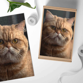 Dřevěné puzzle Exotická krátkosrstá kočka realistic