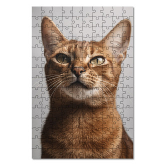 Dřevěné puzzle Habešská kočka realistic