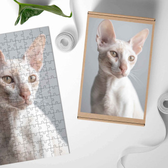 Dřevěné puzzle Cornish Rex kočka realistic