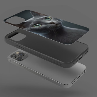 Ruská modrá kočka akvarel