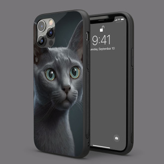 Ruská modrá kočka akvarel