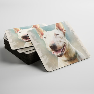Podtácky Bull Terrier akvarel