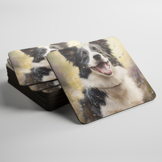 Podtácky Border kolie akvarel
