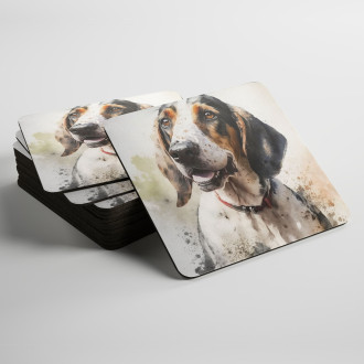 Podtácky Americký anglický coonhound akvarel